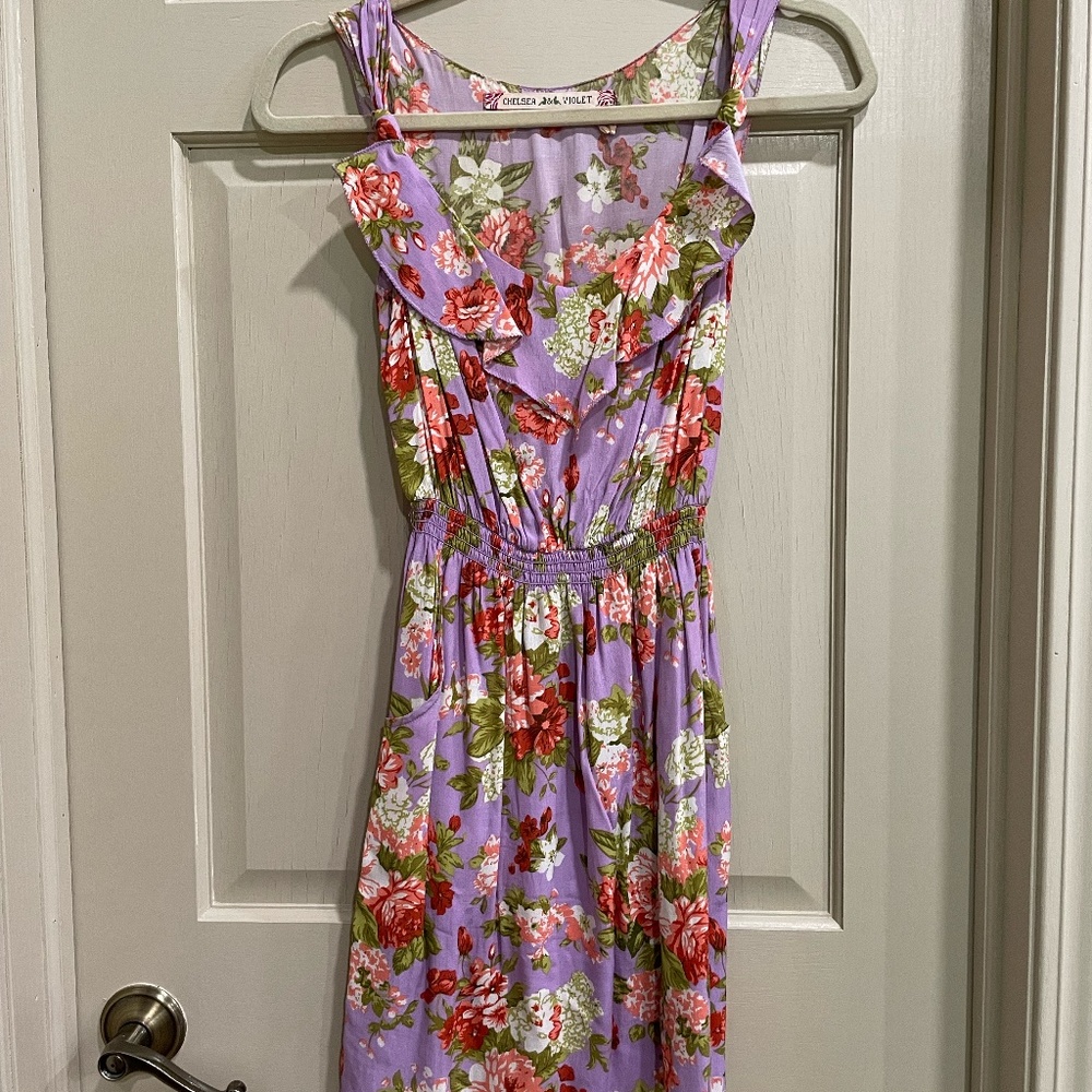 Chelsea and Violet Purple Floral Mini Dress